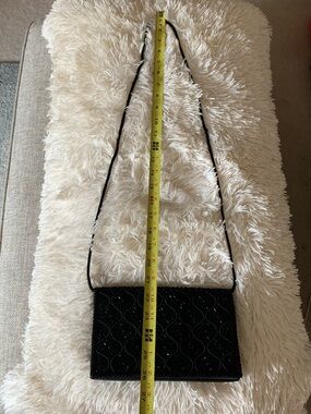 Hand Crafted Black Beaded Wristlet Clutch